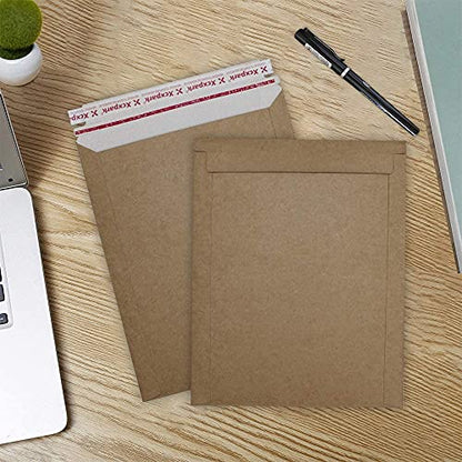 Xxcxpark 25 Pack Brown Kraft Rigid Mailers, 6.25 x 8.25 inches Self Seal Photo Document Mailers Premium Cardboard Keep Flat Envelopes for Photos, Pictures, Papers, Files, CD - color: Brown, size: 6.25X8.25