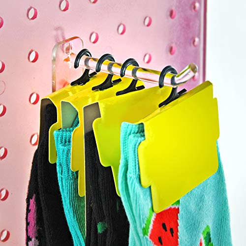 Azar Displays 800004-C Pack of 50 Clear Pegboard Hooks (Also Available in Black & White) - 4” Pegboard Hook Set (2” & 6” Pegboard J Hooks Also Available) - Polycarbonate Plastic Hooks for Retail - color: Clear, size: 4 Inch