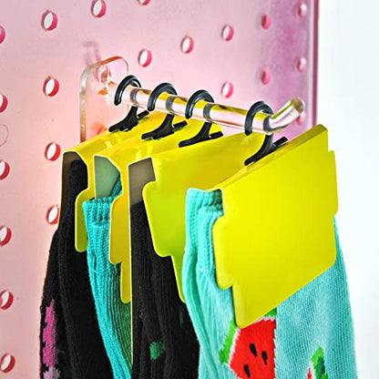 Azar Displays 800004-C Pack of 50 Clear Pegboard Hooks (Also Available in Black & White) - 4” Pegboard Hook Set (2” & 6” Pegboard J Hooks Also Available) - Polycarbonate Plastic Hooks for Retail - color: Clear, size: 4 Inch