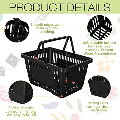 20 Pcs Bulk Shopping Baskets with Handles, Black - color: Black