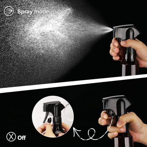 12oz Continuous Mist Plastic Spray Bottle 2 Pack All Purpose