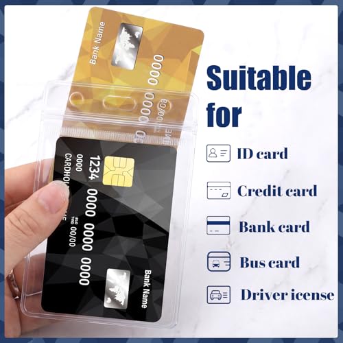 200 Pack Vertical Id Badge Holders, Clear Waterproof PVC, Resealable - size: 200 Pack Vertical Badge Holders