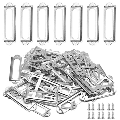 50 PCS Metal Label Holders 60x17mm Silver with Screws - color: Silver, 60x17mm