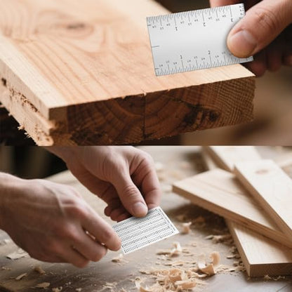 3 Inch Pocket Ruler, Stainless Steel Square Precision Woodworking Pocket