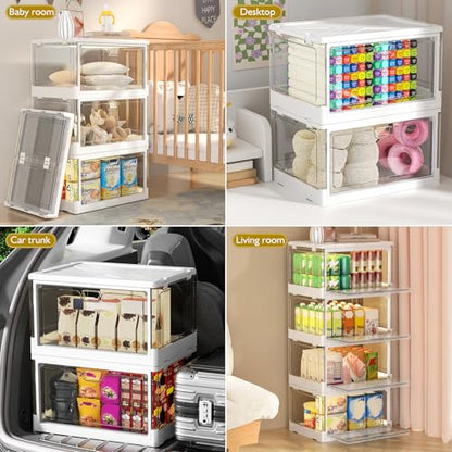Kmiectse Clear Storage Bins with Lids 3 Pack 【Stackable & Sturdy】 - size: 3 Tier-3 Lids