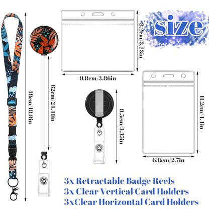 3 Pack Cruise Lanyards with Badge Reels, Holders & Phone Tether Tabs - color: Style B