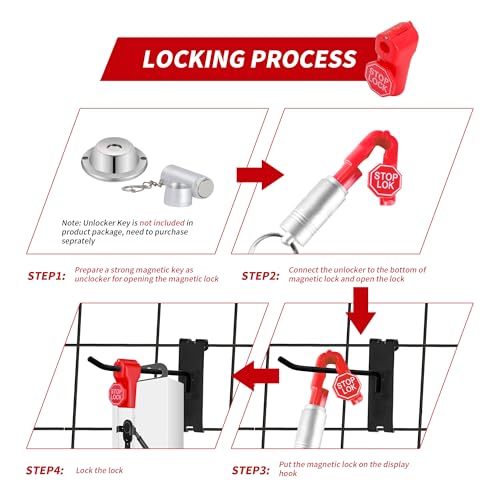 200 Pcs Peg Hook Stop Lock 6mm, Red