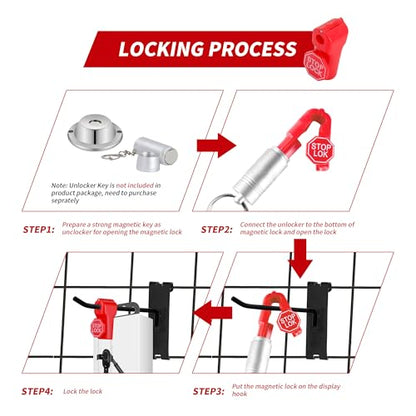 200 Pcs Peg Hook Stop Lock 6mm, Red