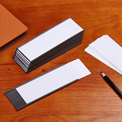 Magnetic Label Holders with Magnets, Data Card Holders with Clear Plastic Protectors, Set of 30 (0.8 x 3 Inch) - size: 0.8 x 3 Inch