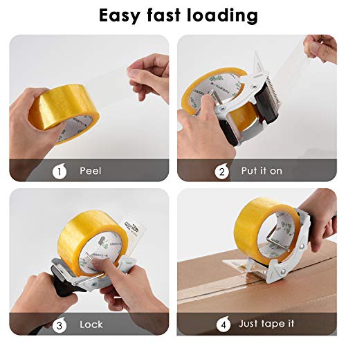 Fast Reload 2 Inch Tape Gun Dispenser Packing Packaging Sealing Cutter TG01 (TG01-WHT)