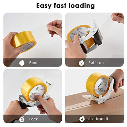 Fast Reload 2 Inch Tape Gun Dispenser Packing Packaging Sealing Cutter TG01 (TG01-WHT)