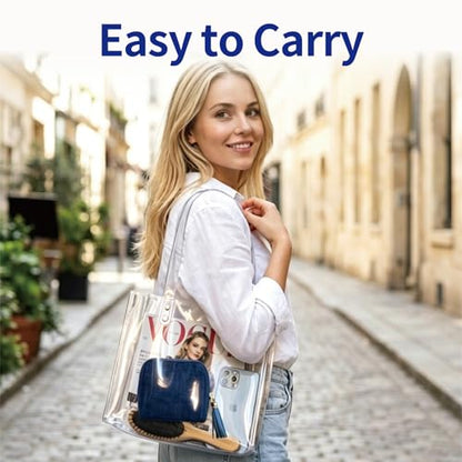 Small Travel Jewelry Case with Earring Box Mini Jewelry Case - color: Navy Blue