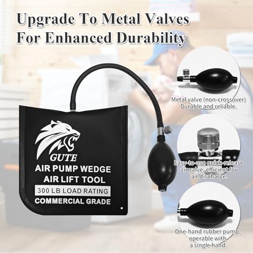 GUTE Air Wedge Bag Pump 6 Pack 300LBS Leveling Alignment Tool Kit - color: White