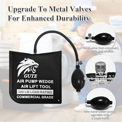 GUTE Air Wedge Bag Pump 6 Pack 300LBS Leveling Alignment Tool Kit - color: White