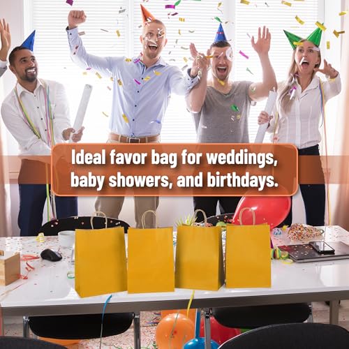 Mr. Pen- Paper Gift Bags with Handles, 60 Pack, 7.6" x 4.7" x 10.6" - color: Yellow, size: 60 Pack