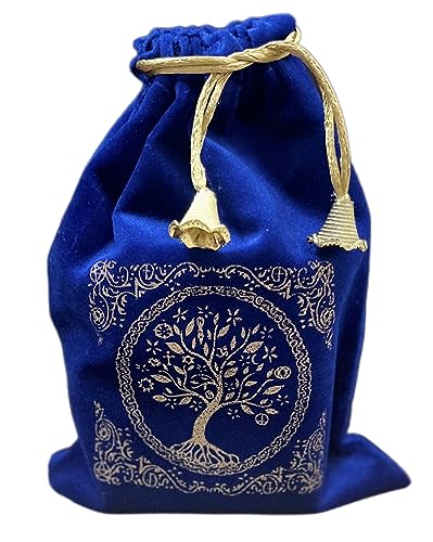 Indian Consigners Soft Velvet Pouch for Tarot, Altar, Rune, Gift, Crystal, jewelry Wrap Bags for Precious, Sacred and Spiritial Items (Blue) - color: Blue