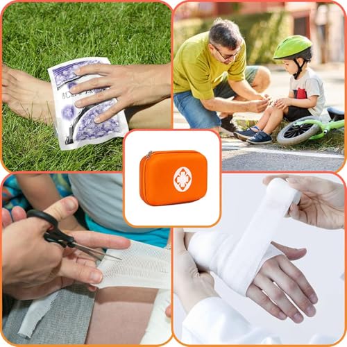 First Aid Kit 276PCS Car Home Camping Essentials Orange Emergency Kit - color: Orange-276pcs