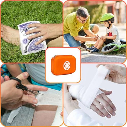 First Aid Kit 276PCS Car Home Camping Essentials Orange Emergency Kit - color: Orange-276pcs