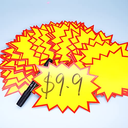 4.5x6.2in Yellow Blank Starburst Cutouts 80pcs Garage Yard Sales Price Tags