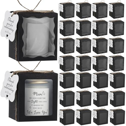 ReliThick 50 Set Candle Gift Boxes for 4-10 oz, Black - color: Black, style: Square