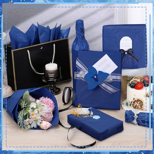 woric 160 Sheets Navy Tissue Paper for Gift Bags 20 X 14 Inches - color: Navy Blue