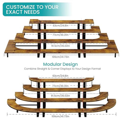ELITEROO Cupcake Display Stand, 4 Tier Wooden Dessert Stand, Rustic Brown - size: Straight