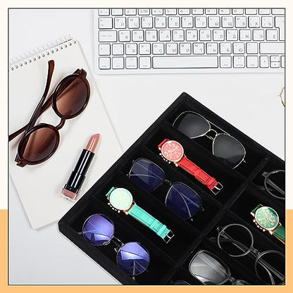 Batiyeer 2pcs Sunglasses Organizer Storage Tray Black 2 Pcs