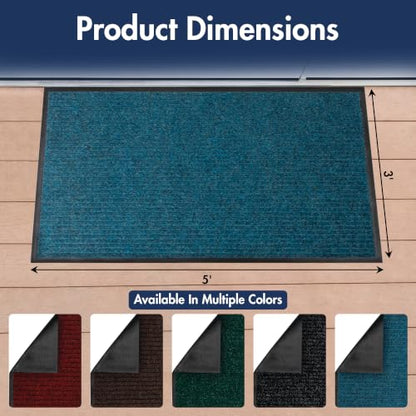 Notrax 109 Industrial Door Mat, 3' x 5' Blue, Made in the USA - color: Slate Blue, size: 3' x 5' (Rectangular)