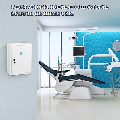 KYODOLED Locking Medicine Cabinet with Keys, Wall Mount, 15.75 Inch, White