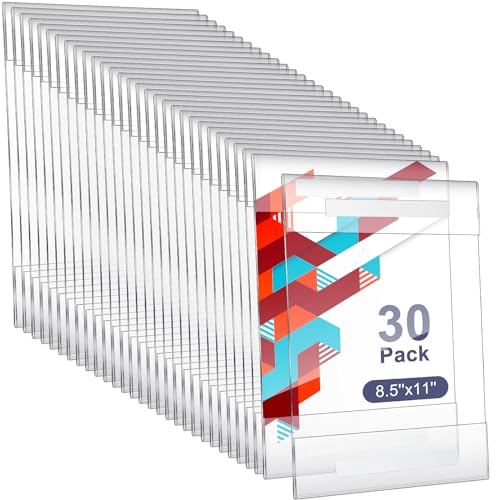 Kigley 30 Pack 8.5 x 11 Acrylic Sign Holder, Wall Mount No Drilling