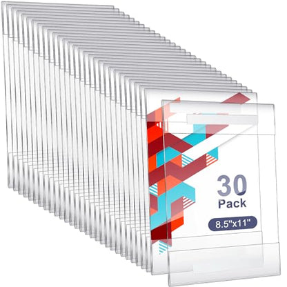 Kigley 30 Pack 8.5 x 11 Acrylic Sign Holder, Wall Mount No Drilling
