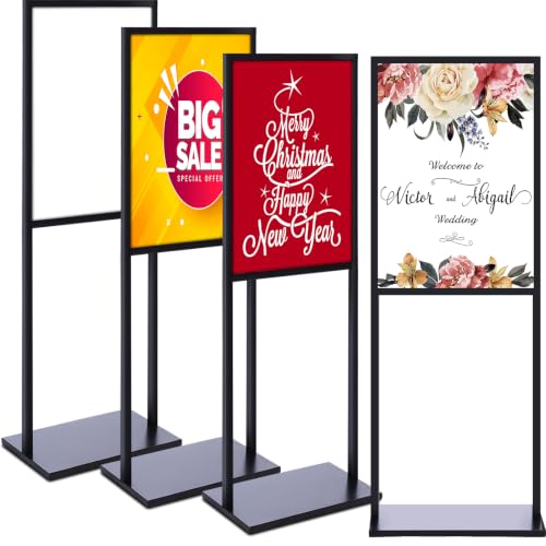 Blulu 4 Pcs Sign Stand Holder for Wedding, 19.6"x 27.5", Black - color: black