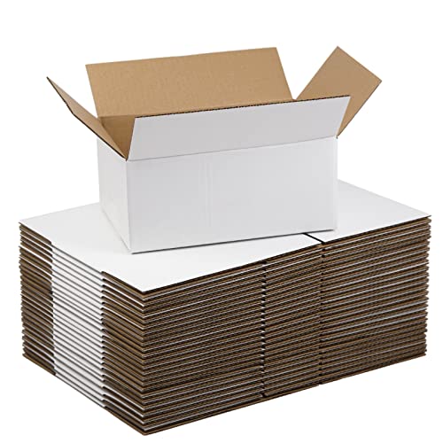 SUNLPH White Shipping Boxes 9x6x4 Inches Small Corrugated Cardboard Boxes, 25 Pack - size: 9 x 6 x 4