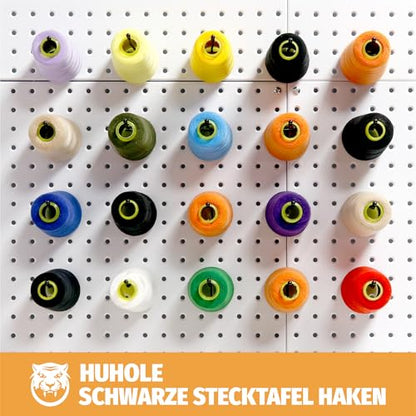 HUHOLE 25 Pack 6 Inch Black Pegboard L Hooks for 1/4 Inch Pegboard - size: 6 Inch