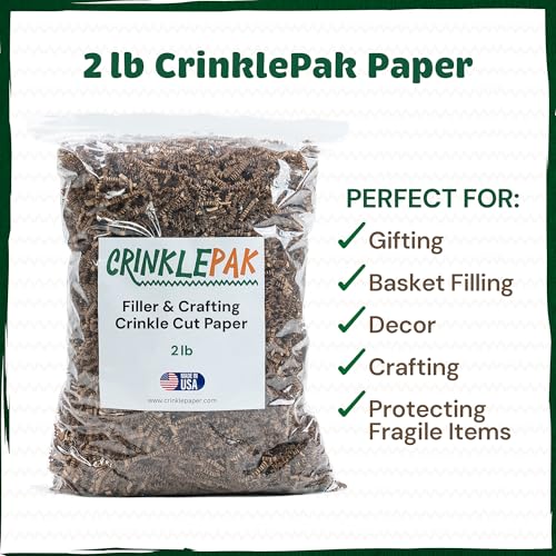 2LB Kraft Crinkle Cut Paper Shred USA Made - color: Kraft, size: 2 LB