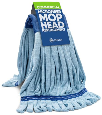 Microfiber Mop Head Replacement, Commercial Looped End, 18 oz Large, Blue - color: Blue