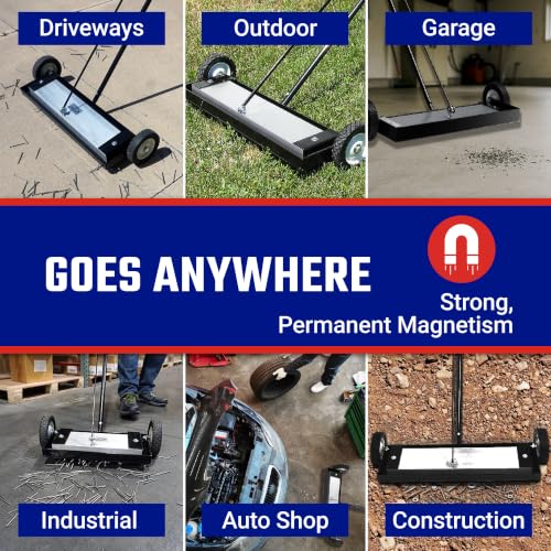 Master Magnetics Magnetic Floor Sweeper with Release - Heavy Duty Push-Type, 14" Sweeping Width, 1 Each, MFSM14RX - style: 14"