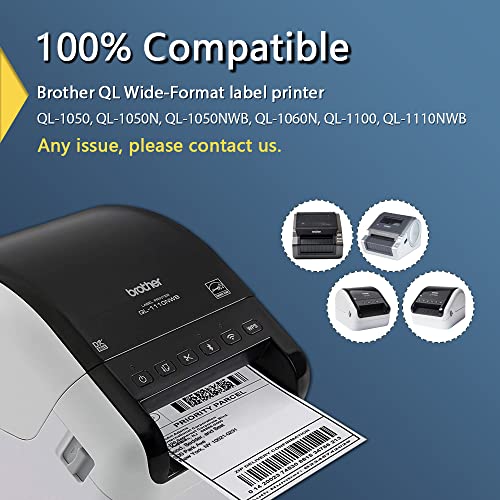 BETCKEY - Compatible Shipping Labels Replacement for Brother DK-1241 (4 in x 6 in), Use with Brother QL Label Printers [10 Rolls/2000 Labels] - color: Dk-1241 4" X 6"