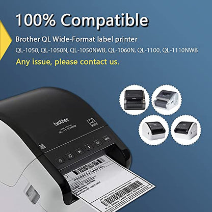 BETCKEY - Compatible Shipping Labels Replacement for Brother DK-1241 (4 in x 6 in), Use with Brother QL Label Printers [10 Rolls/2000 Labels] - color: Dk-1241 4" X 6"