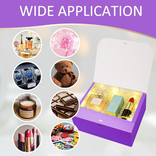 LWYMX 12 PCS Purple Gift Boxes with Lids，9.8x7.8x3.9, Bridesmaid Proposal Box with Ribbon, Gift Boxes for Wedding, Christmas, Valentine's Day,Birthday,Baby Shower and the other Parties - color: Purple, size: 1 Count (Pack of 12)