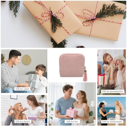 Stratalife Small Travel Jewelry Case, Velvet Storgae Pouch - color: Light Pink