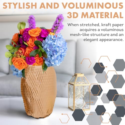 APQ Supply Honeycomb Packing Paper Brown, 15 Inch x 100 Feet, Eco Friendly Shipping Supplies for Small Businesses, Warehouses, and E-Commerce Fulfillment - style: Brown / Pack of 1