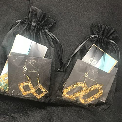 Sheer Organza Mesh Drawstring Gift Bags Pack of 50 5x7 Inch Black - color: Black 5x7in 50pc