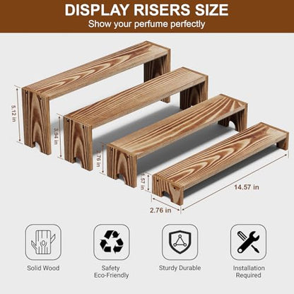 14 Inch Large Wooden Tiered Riser Display Stands, 2 Set Stackable Wooden Cupcake Stand Dessert Table Display Set,Tiered Shelf Organizer,Display Stands Shelf,Vendor Booth Display Items for Vendor Events