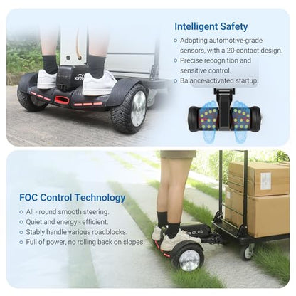 Electric Platform Truck, 661lbs Capacity Heavy Duty Flatbed Cart, 1000W Powered Hand Truck Cart, for Warehouse Sorting, Supermarket Stocking, Farm, Hotel, Construction & Logistics Use