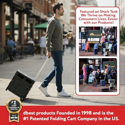 dbest Products Quik Cart Pro Collapsible Rolling Crate on Wheels - Black - color: Black, style: Pro