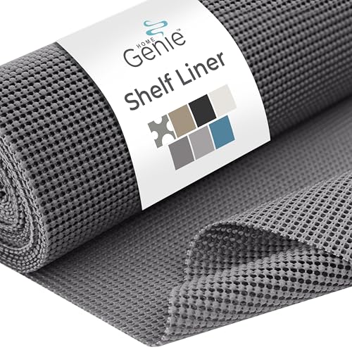HOME GENIE Shelf Drawer and Cabinet Liner, Non Adhesive, 12x20 Slate Gray - color: Slate Gray, style: 12" x 20'