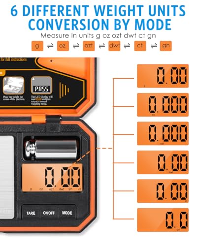 AMIR Digital Pocket Scale, 500g x 0.01g Gram Scale, LCD Display
