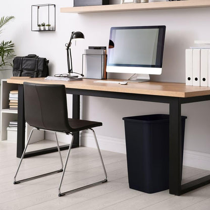 Superio Kitchen Trash Can 9 Gallon Slim Waste Bin 37 Qt Durable Plastic, Fit Small Spaces, Office, Bathroom, Under Counter (6, Black) - color: 6, Black, size: 9 Gallon