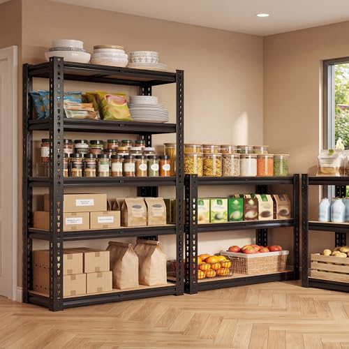 Romorgniz 5 Tier Storage Shelves 2050LBS Garage Shelving, Adjustable Shelving Units and Storage, Metal Utility Shelf for Kitchen Pantry Garage Warehouse Basement, 28.1" W x 60.1" H x 11.8" D - size: 28.1" W X 60.1" H X 11.8" D